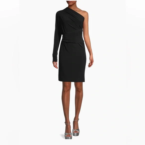 Norma Kamali Black All-In-One Multi-Wear Dress Long Sleeve Shift Skirt Strapless - Picture 13 of 16